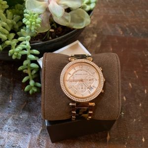 Michael Kors Rose Gold Tortoise Shell Womens Watch